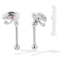 KOLCZYK PIERCING DO BRWI OKO HORUSA różne kolory oczka RÓŻOWY [EBP-56]-dł. pręta 10mm Inna marka