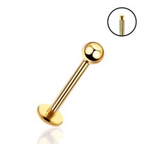 Kolczyk PIERCING Labret złoty Stal ch. 316 L. Helix Lobe 1.2/8/2 Bizu