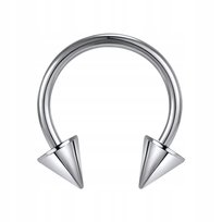 Kolczyk PIERCING Podkowa z dwoma stożkami SEPTUM Lobe Daith TYTAN 1,2/8/3 Bizu