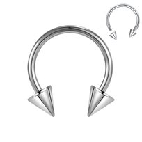 Kolczyk Srebrna Podkowa ze stożkami Stal 316L Daith Septum Conch 1,2/8/3 Bizu