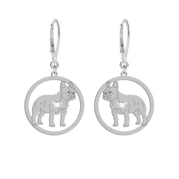 Kolczyki Bulldog Francuski serce GRAWER - MEJK Jewellery - Radziszewska