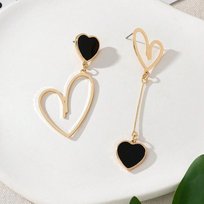 Kolczyki Dual Heart Gold Black Orvella