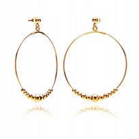 Kolczyki koła z kulkami srebrne pozłacane