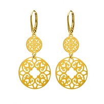 Kolczyki kółka ażurowe pozłacane