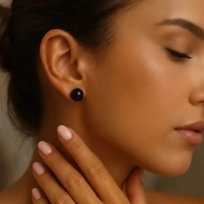 Kolczyki Nerra Classic - Czarna Ceramika 8mm Kuleczki Hipoalergiczne Nieuczulające Lola Jewelry & Accessories