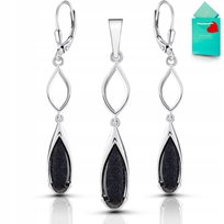 Kolczyki noc kairu biżuteria wisiorek srebrny komplet biżuterii srebro 925