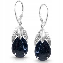 Kolczyki noc kairu srebrne artystyczne kamień biżuteria 925 pudełko