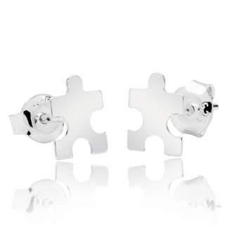 Kolczyki puzzle sztyft srebrne - Astyle
