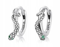 Kolczyki Srebrne 925 Gotyk, Rock, Punk, Boho, Wąż