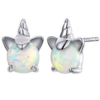 KOLCZYKI srebrne 925 JEDNOROŻEC UNICORN pudełko KS002