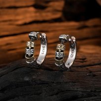 Kolczyki srebrne 925 Wąż, Żmija, Gotyk, Rock, Punk, Boho złoto Prezent