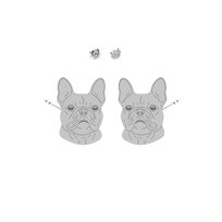 Kolczyki Srebrne Bulldog Francuski 925 Prezent Biżuteria DEDYKACJA GRATIS Mejk Jewellery