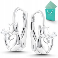 Kolczyki srebrne dla dziewczynki wiszące kotki angielskie zapięcie 925