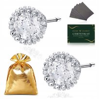 Kolczyki Srebrne Dla Dziewczynki Z Białymi Cyrkoniami Okrągła Kółka Pr. 925