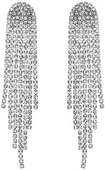 Kolczyki srebrne kobiece długie CYRKONIE modne - Edibazzar