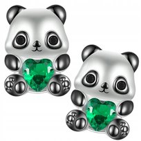 Kolczyki Srebrne Kolczyki Dla Dziewczynki Panda Srebro 925 Kolczyki Trusky