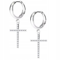 Kolczyki srebrne Krzyż Swarovski 925 LAREZO