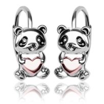Kolczyki srebrne Miś Panda dla dziewczynki dziecka angielskie 925 Golden Rose Alola