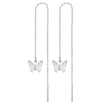Kolczyki srebrne wiszące motylki - Sfera Damska