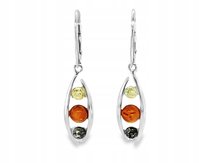 Kolczyki srebrne z BURSZTYNEM zapięcie Angielskie eleganckie długie