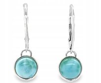 Kolczyki srebrne z larimarem WISZĄCE zapięcie angielskie LARIMAR 925
