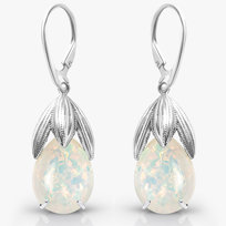 Kolczyki srebrne z opalem artystyczne wiszące opal biały srebro 925
