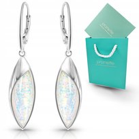 Kolczyki srebrne z opalem białym z opalami srebro 925 wiszące