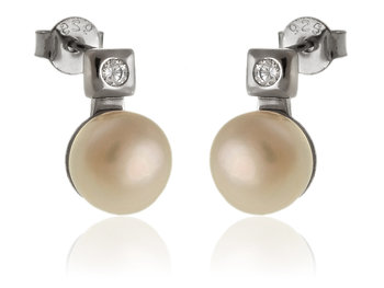 Kolczyki srebrne z perłami k3345 - FALANA