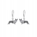 Kolczyki Srebrne z Welsh Corgi Cardigan 925 Biżuteria Prezent GRAWER GRATIS - Mejk Jewellery
