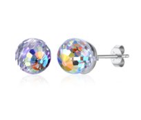 Kolczyki SREBRO 925 Kule cyrkonie Swarovski sztyft Sfera Damska