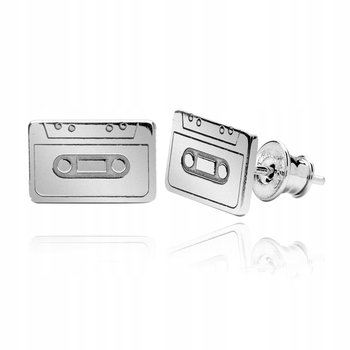 Kolczyki sztyfty kasety srebrne rodowane - Astyle