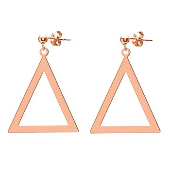 Kolczyki trójkąty złocenie różowe - Astyle