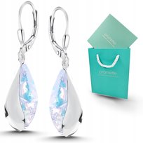 Kolczyki z opalem srebrne wiszące angielskie zapięcie opal biały srebro 925