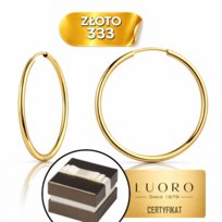 KOLCZYKI ZŁOTE 333 8K KÓŁKA 5 CM LEKKIE KREOLE ELEGANCKIE PREZENT Luoro