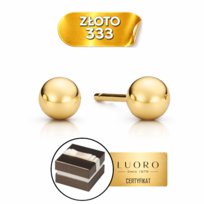 KOLCZYKI ZŁOTE 333 8K KULKI 8 MM SZTYFT ELEGANCKIE LEKKIE