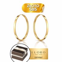 Kolczyki złote 585 14K szerokie kółka 18 mm kreol eleganckie klasyczne