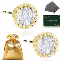 Kolczyki Złote Dla Dziewczynki Pozłacane Cyrkonie Wkrętki Sztyfty 925/585