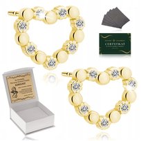 Kolczyki Złote Serca Dla Dziewczynki 925/585 Na Komunię, Roczek + Grawer