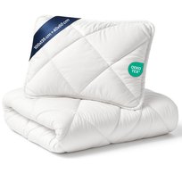 Kołdra i poduszka dla niemowląt - kołderka dziecięca 100x135 cm i poduszka 40x60 cm – Zestaw do łóżeczka dziecięcego z mikrofibry w kolorze białym 