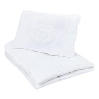 Kołdra i poduszka dla niemowląt - kołderka dziecięca 90x120 cm i poduszka 40x60 cm – zestaw pościeli dla dzieci, kołdra do łóżeczka dziecięcego z mikrofibry w kolorze białym 