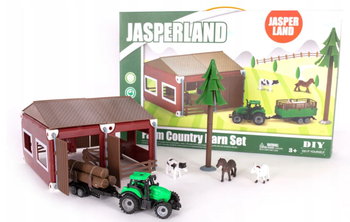 Kolekcja 7599 JASPERLAND farma  z traktorem, zwierzęta - Joy4Kids