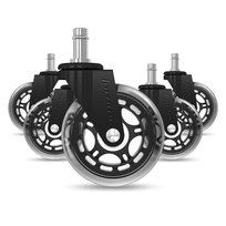 Kółka do fotela Casters 2.0 Black kauczukowe Huzaro