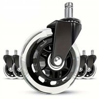 KÓŁKA DO FOTELA KAUCZUKOWE OBROTOWE ŁOŻYSKOWANE KRZESŁA GUMOWE MOCNE 5 szt