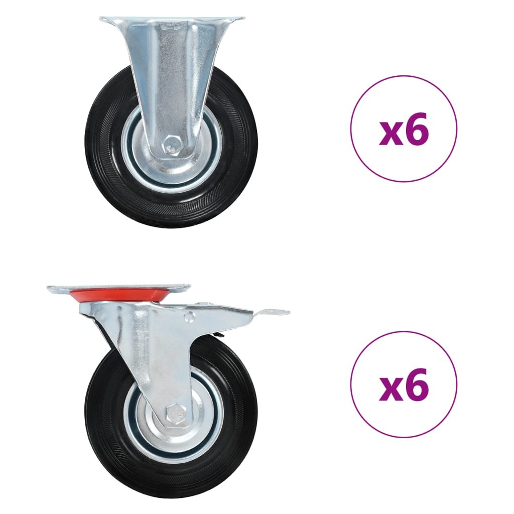 Kółka skrętne VIDAXL, 125 mm, 12 szt.