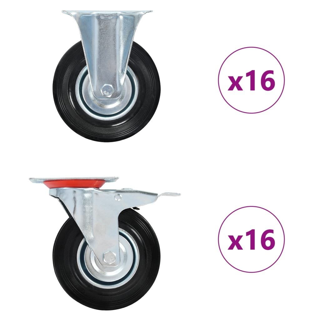 Kółka skrętne VIDAXL, 125 mm, 32 szt.