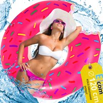 KOŁO DMUCHANE DONUT DO PŁYWANIA MATERC DO WODY NA BASEN PĄCZEK 120cm XXL Eddcom