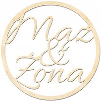 KOŁO NAPIS mąż i żona dekoracje weselne