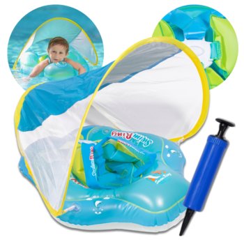 Koło Z Daszkiem Dmuchane Do Nauki Pływania Dla Niemowląt Dzieci Do 20Kg - Peppyfun
