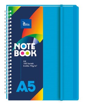Kołonotatnik A5 100 kartek okładka PP niebieska  - TETIS
