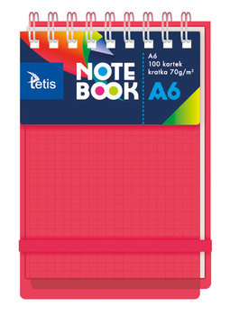 Kołonotatnik A6 100 kartek okładka PP czerwona - TETIS